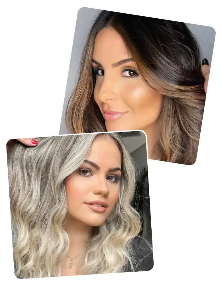 Resultado real de coloração feito por aluna do Curso de Colorimetria